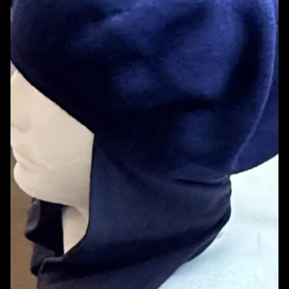 Vintage Women’s Winter Trapper Hat Dark Navy Blue Ear Flaps Fleece Casual - Picture 10 of 12